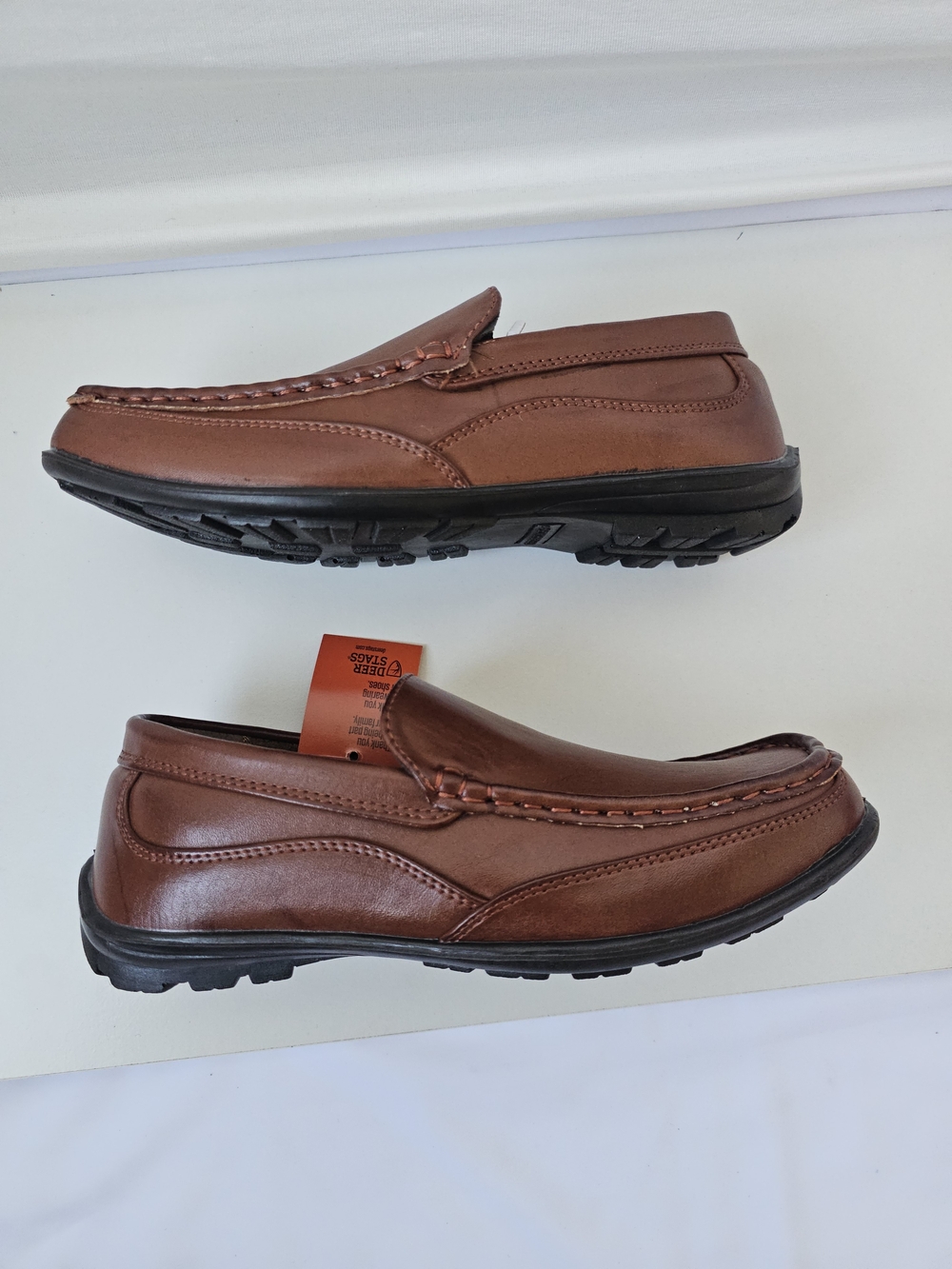 Deer Stags Kids Booster Slip-On Loafers - Dark Luggage Brown, Size 4M - Picture 11 of 16